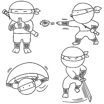 忍者怎么画画法图片