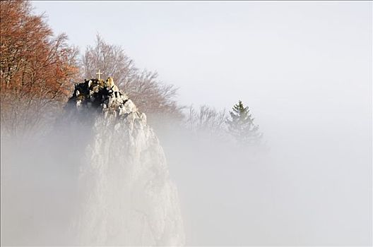 石头,山谷,围绕,雾,巴登符腾堡,德国,欧洲
