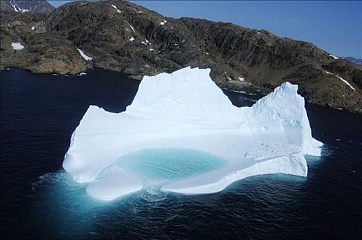 冰山,水池,靠近,东方,格陵兰