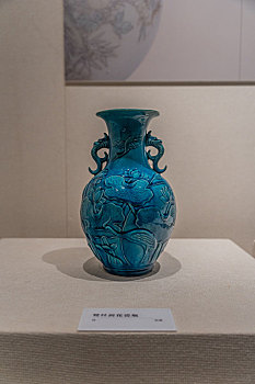 四川德阳博物馆藏清代鹭丝荷花瓷瓶