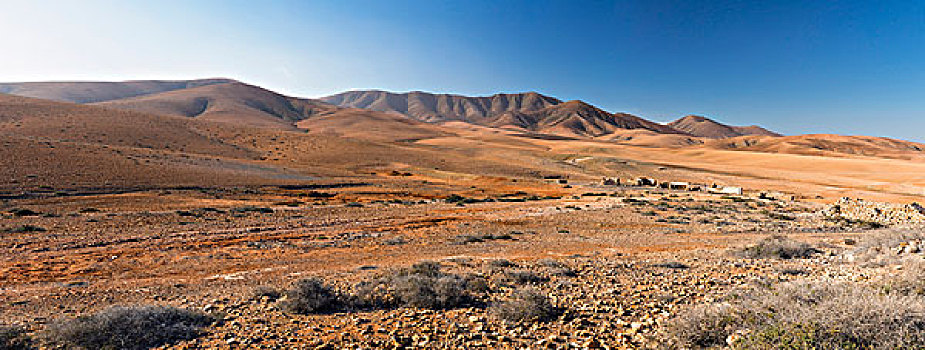 干燥,山景,靠近,安提瓜岛,富埃特文图拉岛,加纳利群岛,西班牙