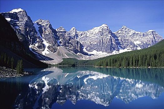 冰碛湖,山谷,十峰谷,班芙国家公园,艾伯塔省,加拿大