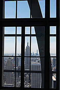 风景,帝国大厦,上面,石头,眺望台,曼哈顿中城,纽约,美国