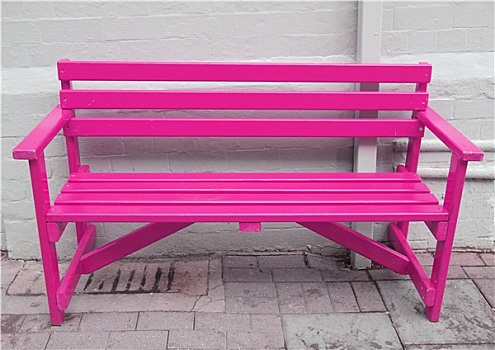 粉色,长椅