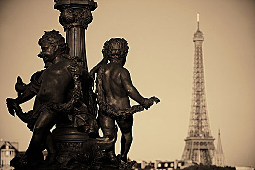 亚历山大三世,桥,雕塑,埃菲尔铁塔,巴黎,法国