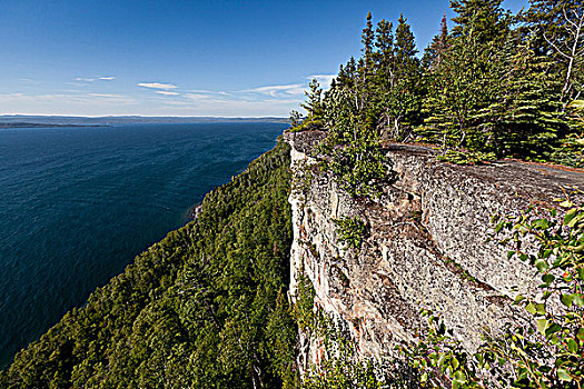 悬崖,暸望,上方,桑德贝,苏必利尔湖,睡觉,巨大,省立公园,安大略省,加拿大