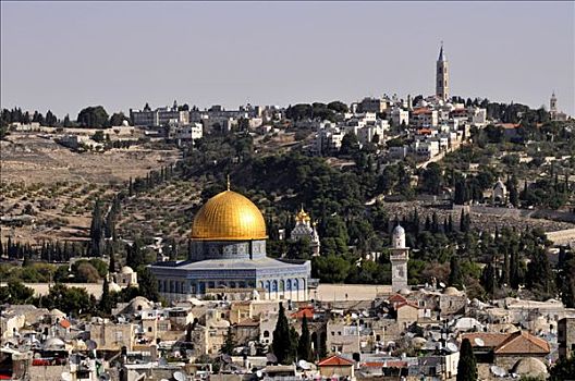 历史,中心,耶路撒冷,穹顶,石头,以色列,近东,东方
