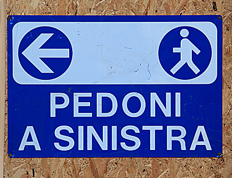 标识,行人,左边,罗马,意大利,欧洲