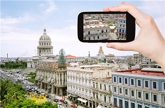 旅游,照相,中心,哈瓦那旧城