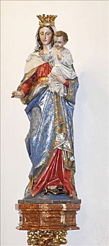雕塑,圣母玛利亚,山谷,下奥地利州,奥地利,欧洲