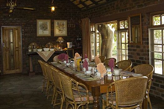 早餐桌,住宿,克鲁格国家公园,国家公园,南非