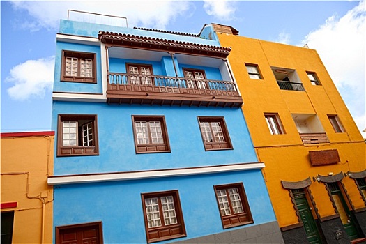 彩色,房子,特内里费岛