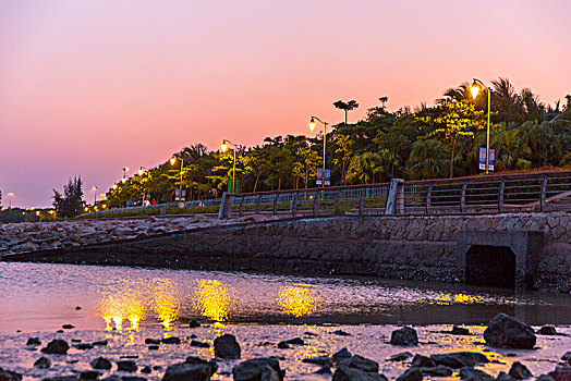 海边的城市夜景