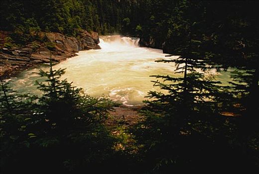 瀑布,罗布森山省立公园,不列颠哥伦比亚省,加拿大