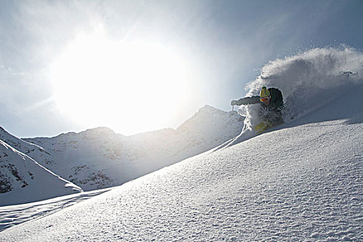 男人,滑雪,野外雪道,奥地利