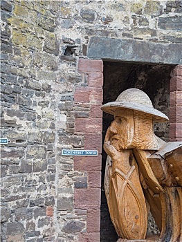 木质,军人,入口,康威城堡,威尔士