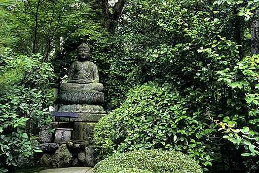 日本,京都,石头,佛像,莲花