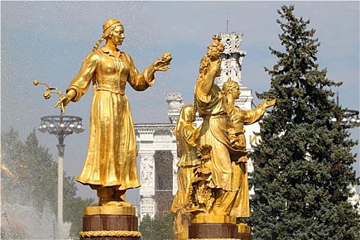 女孩,喷泉,友谊,乌兹别克斯坦