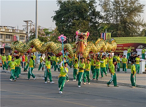 游行,中国龙,春节,庆祝,泰国