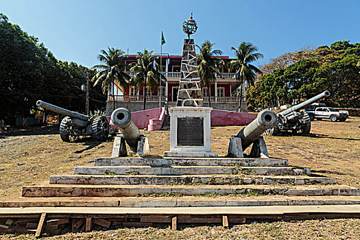 南美,巴西,费尔南多-迪诺罗尼亚,大炮,户外,市政厅