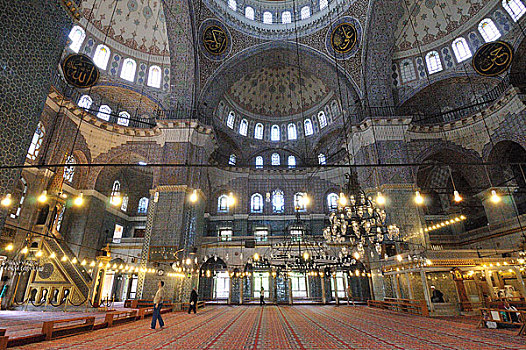 土耳其,伊斯坦布尔,清真寺,祈祷,大厅