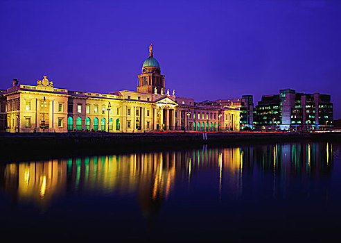 海关大楼,都柏林,爱尔兰,河,神,18世纪,建筑,设计