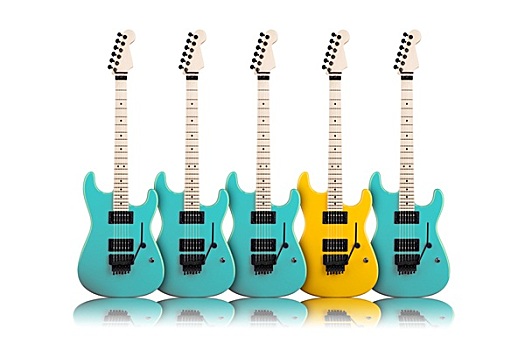 黄色,吉他,中间,蓝色