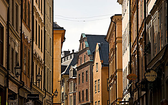 瑞典,斯德哥尔摩,狭窄街道,格姆拉斯坦,老城