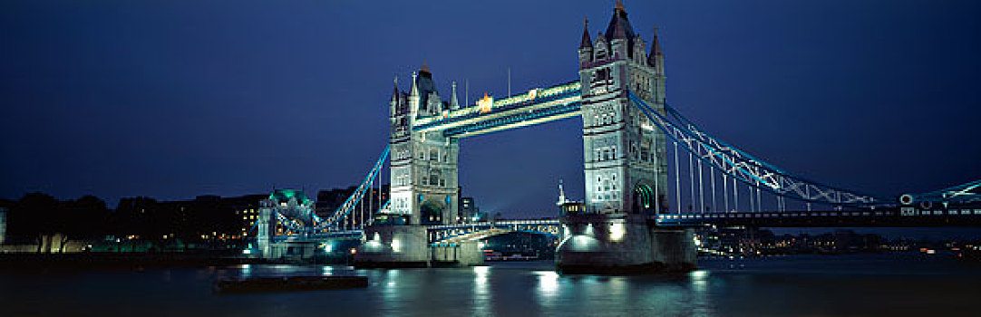 英国,英格兰,伦敦,塔桥,夜晚,大幅,尺寸