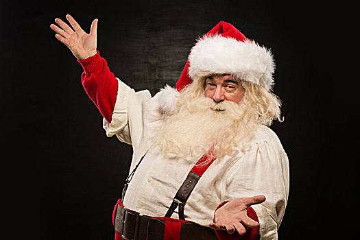 圣诞老人,头像,手势,展示,深色背景
