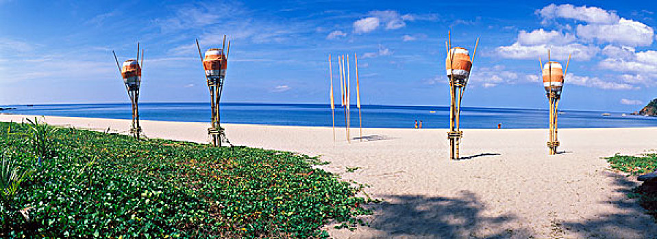 灯笼,海滩,岛屿,苏梅岛,甲米,泰国,亚洲