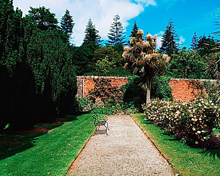 城堡,爱尔兰,维多利亚时代风格,花园,夏天,18世纪,国家,信任,地产