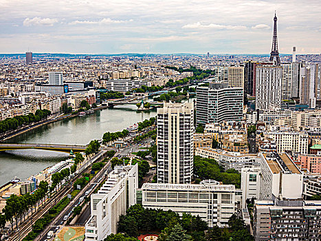 航拍,巴黎,赛纳河,埃菲尔铁塔,背景