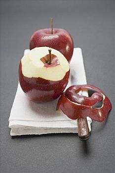 两个,红苹果,品种,荒凉,一个