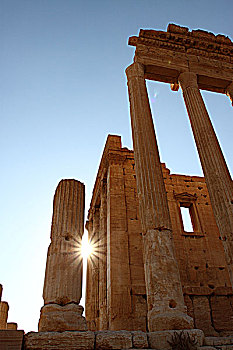 叙利亚帕尔米拉古遗址-神庙一角