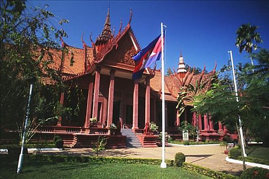 柬埔寨,国家博物馆,户外