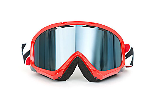 滑雪护目镜,隔绝,白色背景