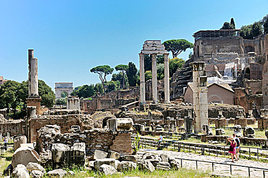 游客,古罗马广场,罗马,意大利,欧洲