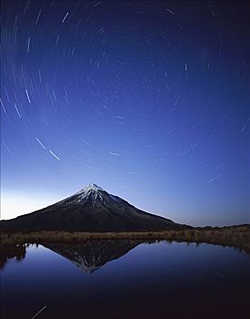 星迹,南方,天空,杆,上方,山,塔拉纳基,脚,西南方,角,北岛,靠近,塔斯曼海,艾格蒙特国家公园,新西兰