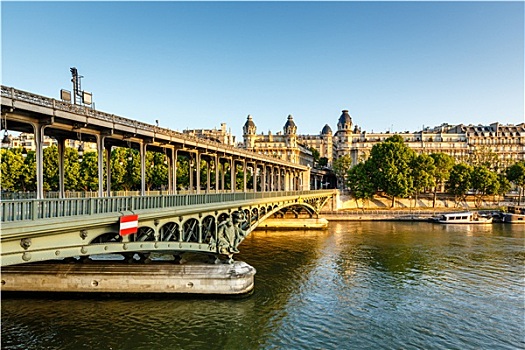 桥,塞纳河,早晨,巴黎,法国