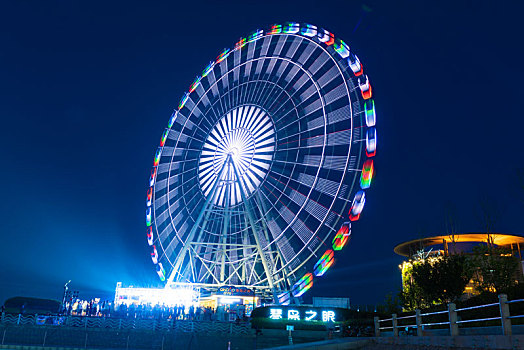 青岛,摩天轮,夜景