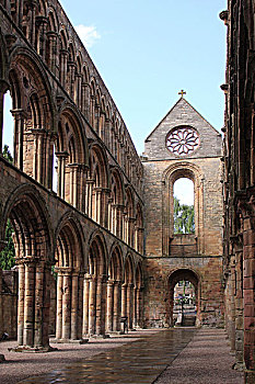 教堂中殿,遗址,奥古斯汀,教堂,苏格兰边境,苏格兰,英国,欧洲