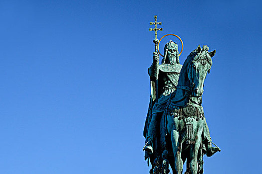 匈牙利,布达佩斯,城堡,山,铜像,圣史蒂芬,国王,马,棱堡,平台,新哥德式,风格