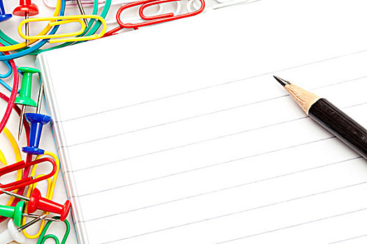 便笺,色彩,文具,铅笔,白色背景