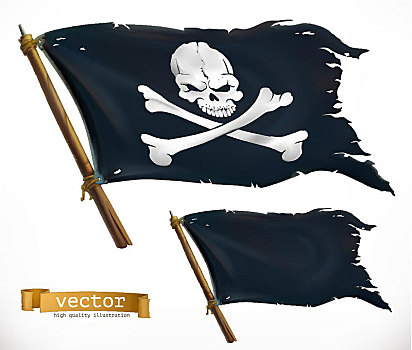 海盗,黑色,旗帜,海盗旗,矢量,象征