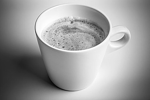 白色,杯子,黑咖啡,泡沫,单色调,照片