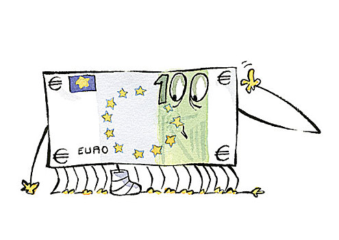 欧元,钞票,腿,石膏模