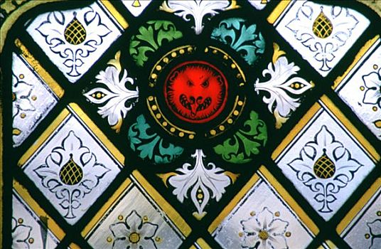 头部,彩色玻璃窗,格洛斯特郡,大教堂,英格兰