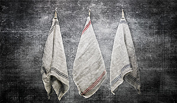亚麻布,毛巾,悬挂,灰色,石墙