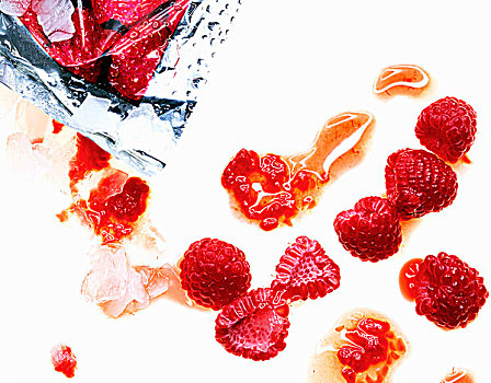 冰冻,树莓,冷藏柜